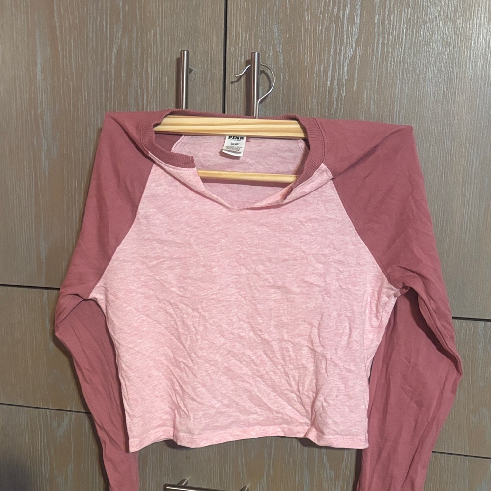 PINK Victoria's Secret Two-Tone Long Sleeve Tee
